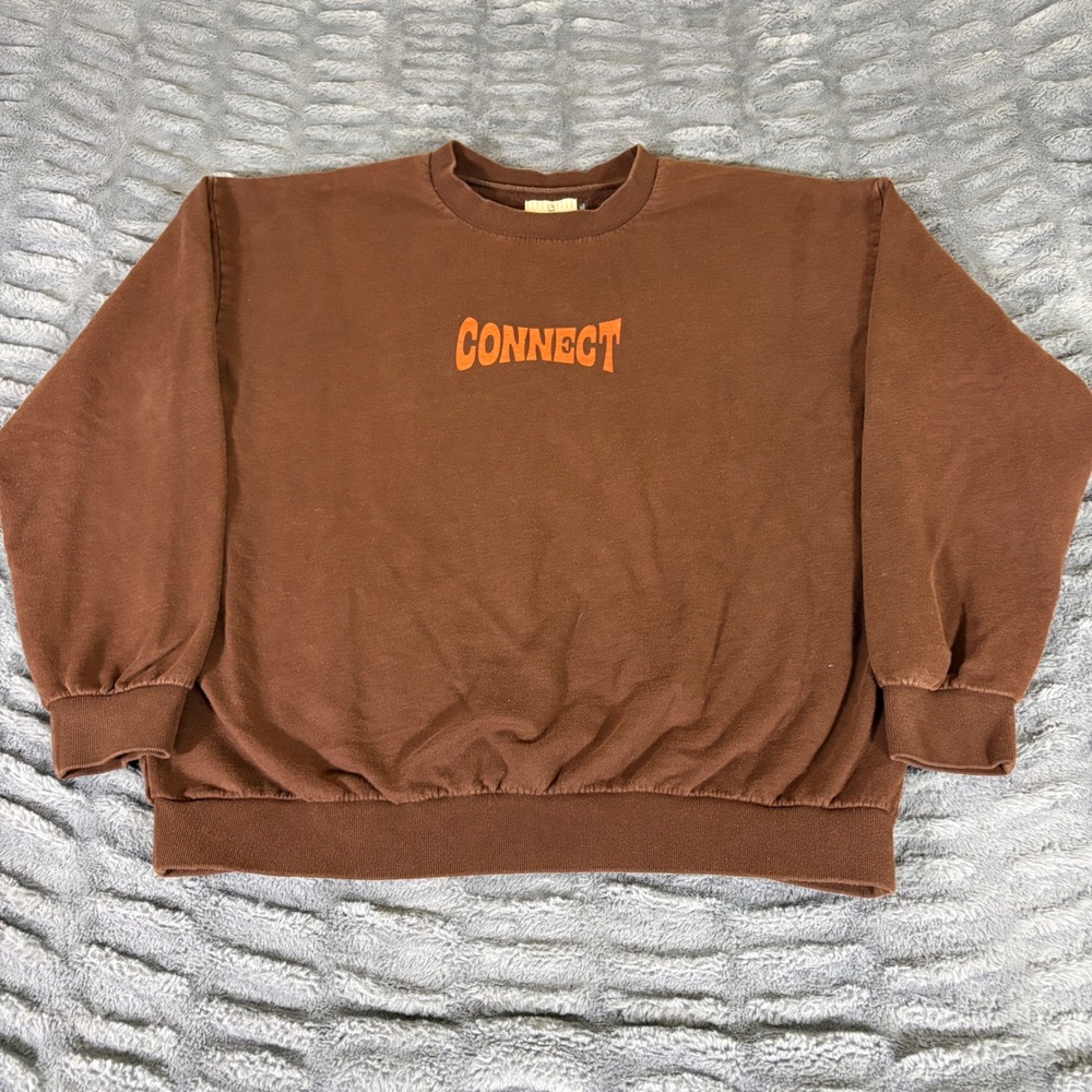 Lonely Ghost Connect Brown Floral Graphic Crewneck Sweatshirt XL AR745‎